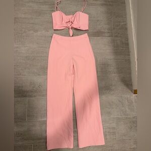 Karina Grimaldi Pink Wide Leg Two-Piece Set